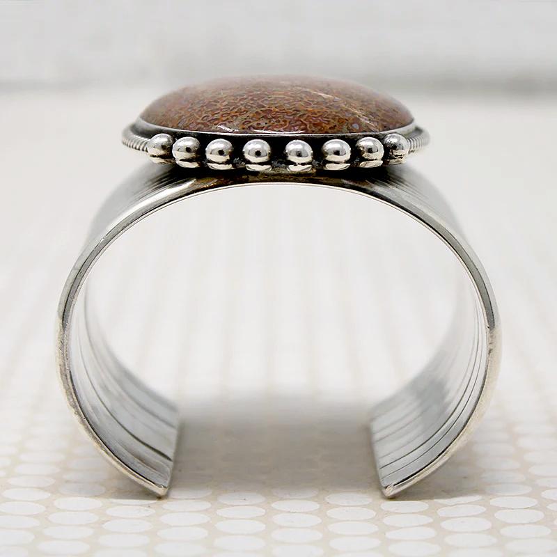 Superb Stone & Sterling Huge Cuff by Mike Bird-Romero