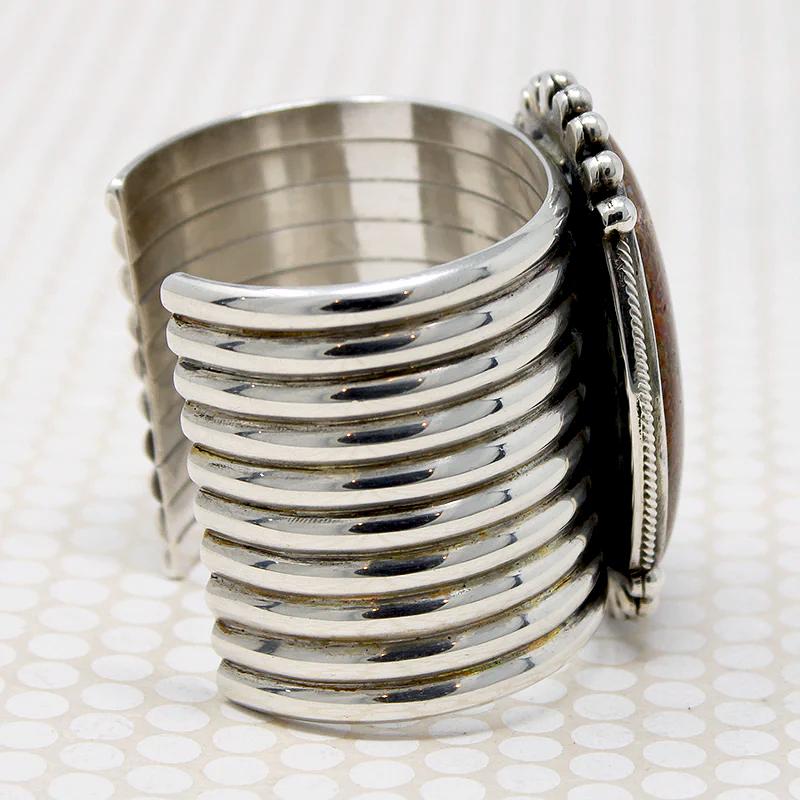 Superb Stone & Sterling Huge Cuff by Mike Bird-Romero