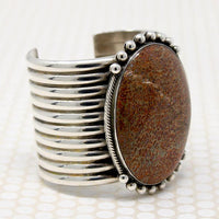 Superb Stone & Sterling Huge Cuff by Mike Bird-Romero