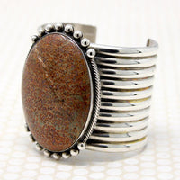 Superb Stone & Sterling Huge Cuff by Mike Bird-Romero