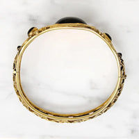 Elaborate Edwardian Bracelet with Purple Glass Cabochons