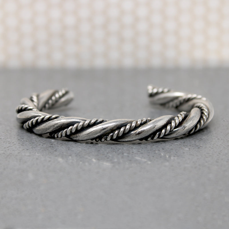 So Meta Twist within a Twist Coin Silver Cuff