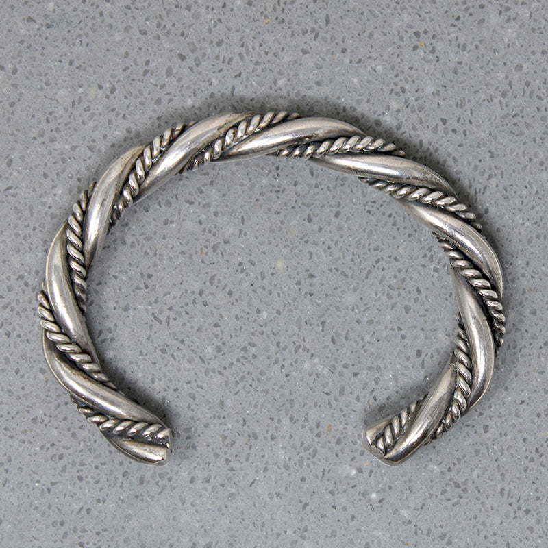 So Meta Twist within a Twist Coin Silver Cuff
