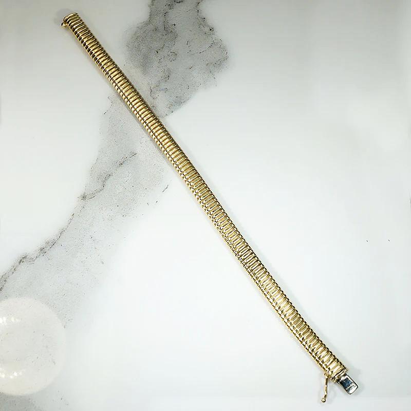 Slinky Mid Century Gold Gas Pipe Bracelet