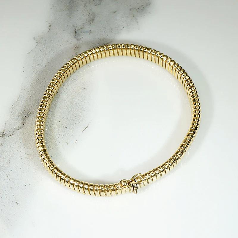 Slinky Mid Century Gold Gas Pipe Bracelet