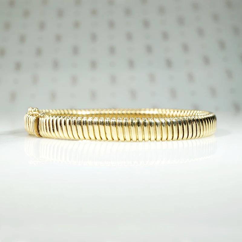 Slinky Mid Century Gold Gas Pipe Bracelet