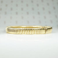 Slinky Mid Century Gold Gas Pipe Bracelet