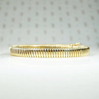 Slinky Mid Century Gold Gas Pipe Bracelet