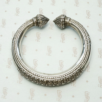 Hand Engraved Silver Paisley Bangle Bracelet