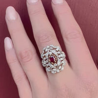 Breathtaking Belle Époque Ruby & Diamond Statement Ring