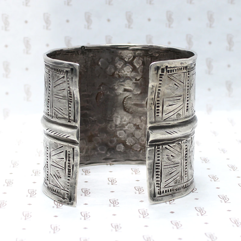 Wide Antique Burmese Silver Cuff