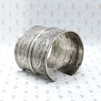 Wide Antique Burmese Silver Cuff