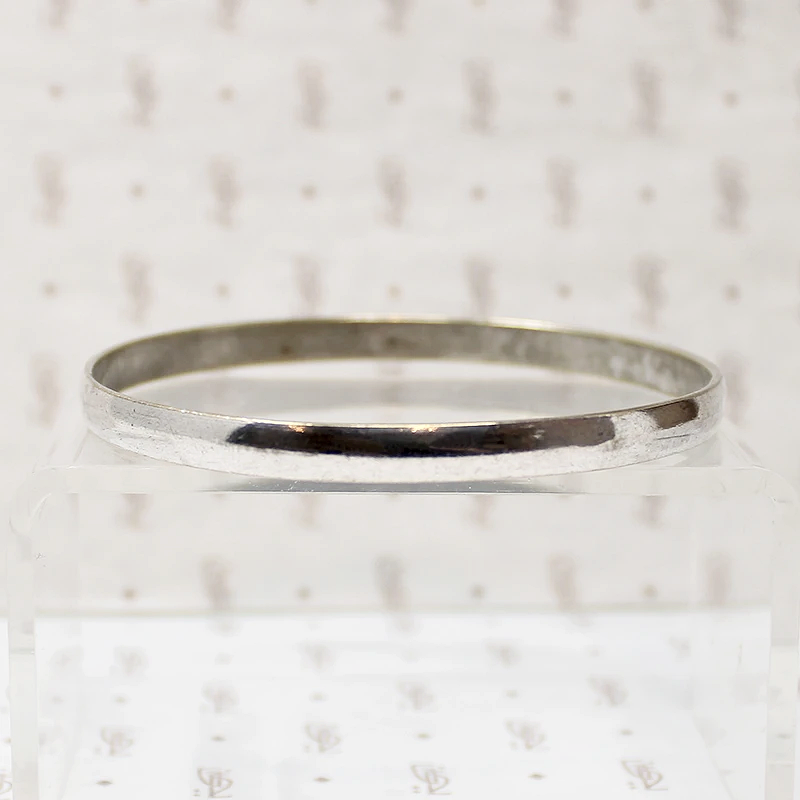 Lovely Mexican Half Round Sterling Silver Bangle