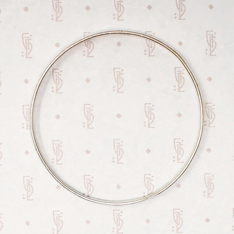 Lovely Mexican Half Round Sterling Silver Bangle