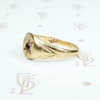 Star Set Amethyst in a Tiny Signet Ring