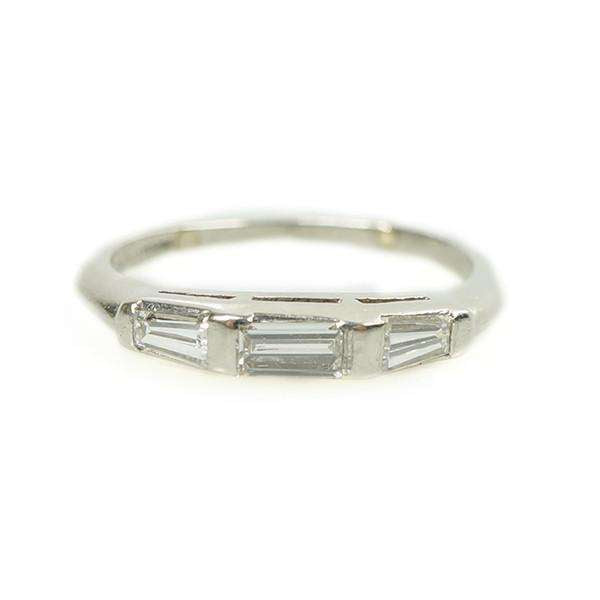 Vintage 1940's Platinum and Diamond Baguette Band
