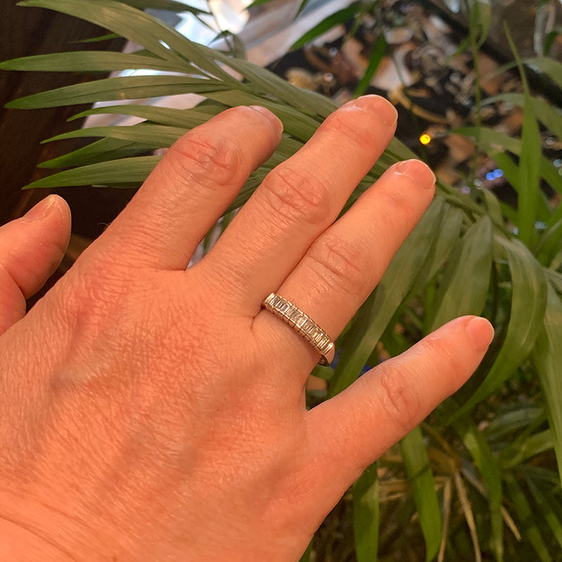 Vintage Vertical Baguette Diamond Band