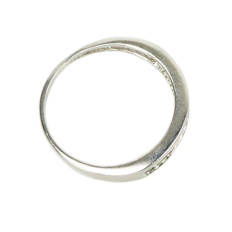 Vintage Platinum Band set with Round and Baguette Diamonds