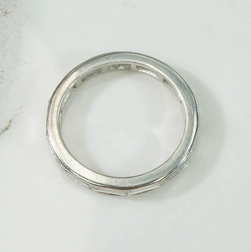 Elegant 1940's Baguette Platinum Eternity Band