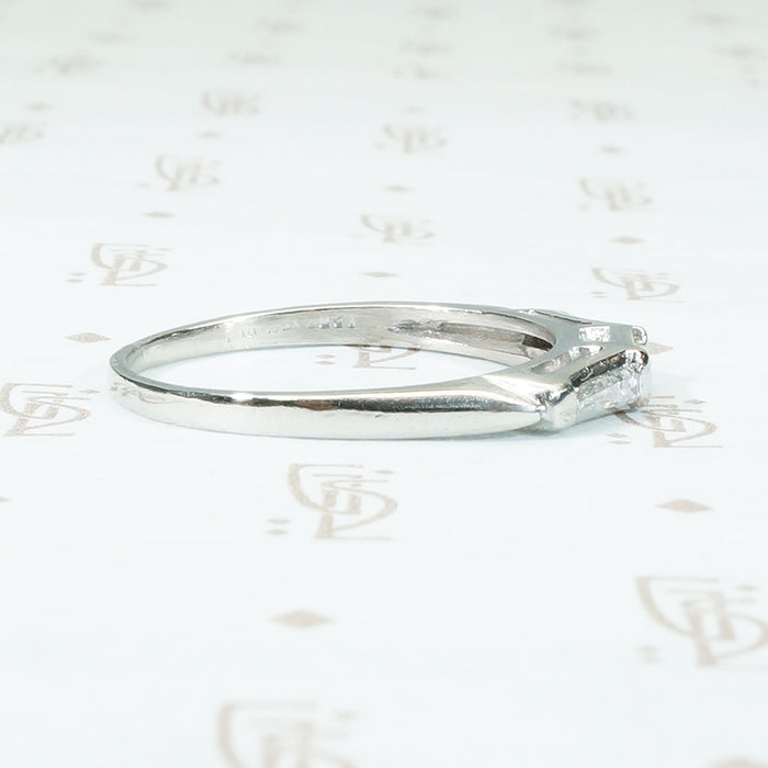 Vintage 1940s Platinum and Baguette Diamond Band