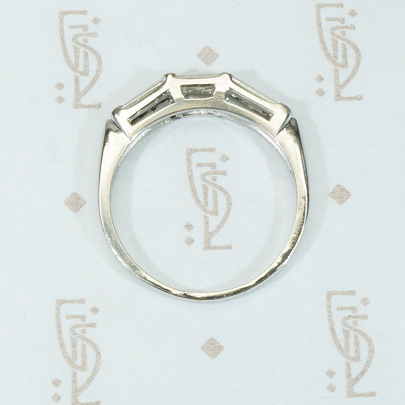 Vintage 1940s Platinum and Baguette Diamond Band