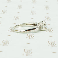 Diamond Platinum Engagement Ring with Baguette Accents