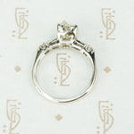 Diamond Platinum Engagement Ring with Baguette Accents