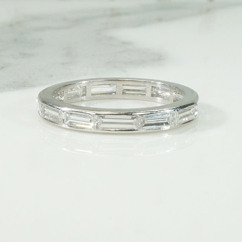 Elegant 1940's Baguette Platinum Eternity Band