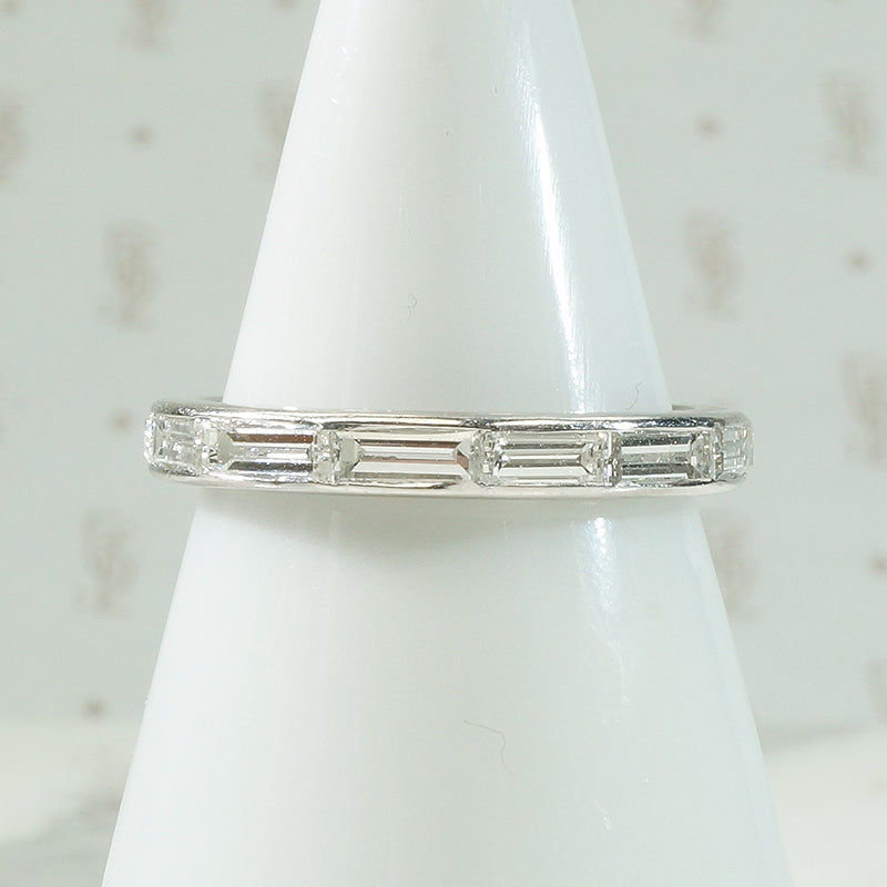 Elegant 1940's Baguette Platinum Eternity Band