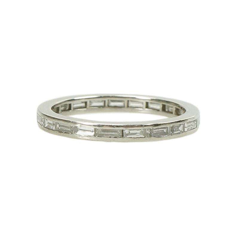 Vintage Platinum and Baguette Diamond Eternity Band