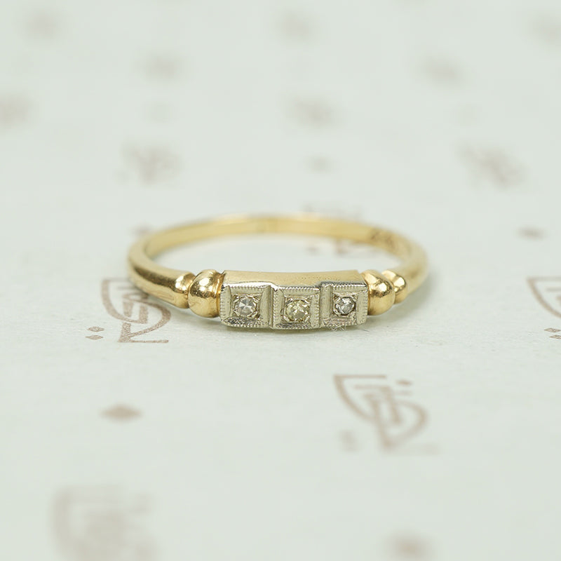 Step Up Vintage Two Tone Diamond Band