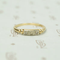 Step Up Vintage Two Tone Diamond Band