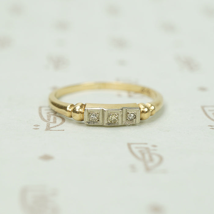 Step Up Vintage Two Tone Diamond Band
