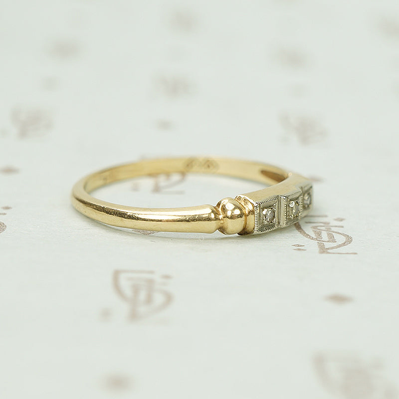 Step Up Vintage Two Tone Diamond Band