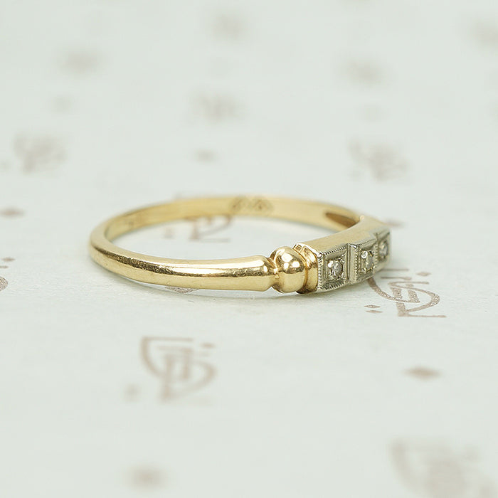Step Up Vintage Two Tone Diamond Band