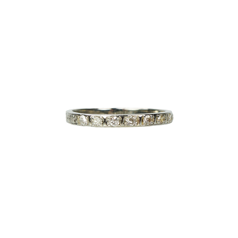 Vintage 1920's White Gold Diamond Band