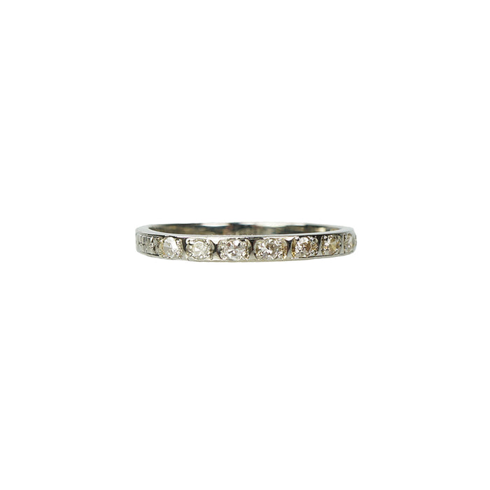 Vintage 1920's White Gold Diamond Band