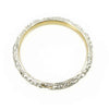 Deeply Engraved Forget me not Wedding Band in Platinum on 18k yellow gold