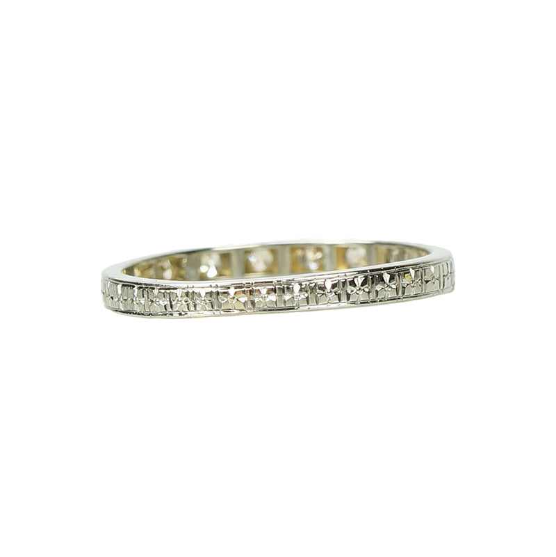 Vintage 1920's White Gold Diamond Band