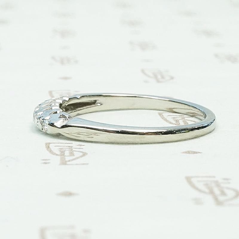 Sweet Six Stone White Gold & Diamond Band, side view