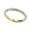 Deeply Engraved Forget me not Wedding Band in Platinum on 18k yellow gold