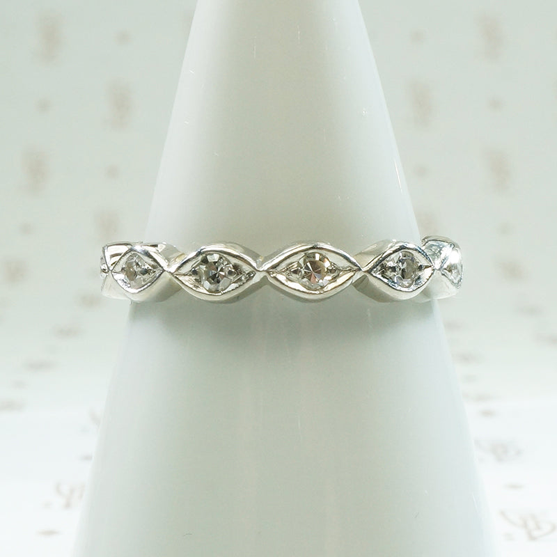 Unique Vintage Platinum and Diamond Eternity Band