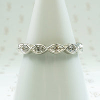 Unique Vintage Platinum and Diamond Eternity Band
