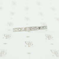 platinum engraved diamond eternity band
