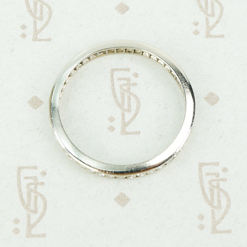 size 7.5 chanel set diamond eternity band in platinum