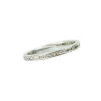 baguette and round diamond thin platinum eternity band 1930's