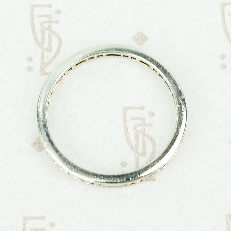 baguette and round diamond thin platinum eternity band 1930's