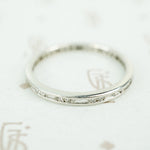 baguette and round diamond thin platinum eternity band 1930's