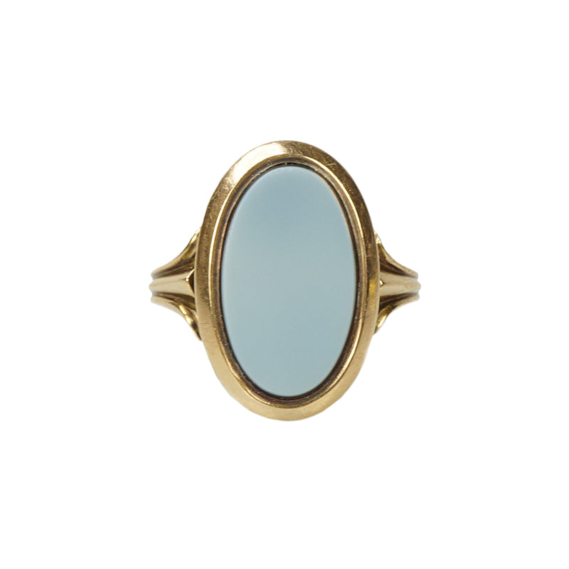 Graceful Antique Rose Gold Banded Agate Ring