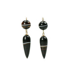 Victorian Banded Agate Earrings 15k